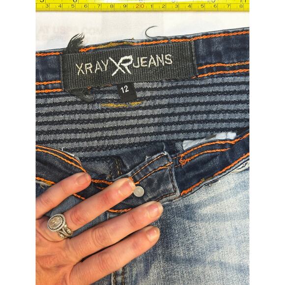 X-Ray Jeans Boys Size 12 Biker Moto Distressed Slim Fit Denim Pants – Blue Wash - Picture 3 of 7